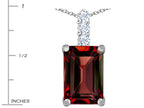 Star K™ Large 14x10mm Emerald Cut Simulated Garnet Pendant Necklace