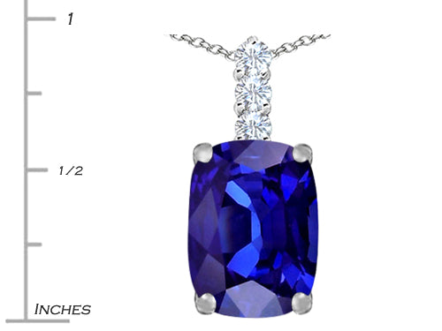 Star K™ Large 14x10mm Cushion-Cut Simulated Tanzanite Pendant Necklace