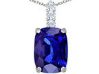 Star K™ Large 14x10mm Cushion-Cut Simulated Tanzanite Pendant Necklace