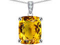 Star K™ Large 12x10mm Cushion-Cut Simulated Citrine Pendant Necklace