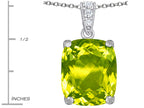 Star K™ Large 12x10mm Cushion-Cut Simulated Peridot and Cubic Zirconia Pendant Necklace