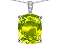 Star K™ Large 12x10mm Cushion-Cut Simulated Peridot and Cubic Zirconia Pendant Necklace