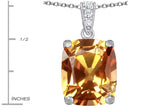 Star K™ Large 12x10mm Cushion-Cut Simulated Imperial Yellow Topaz Pendant Necklace