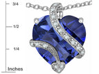 Star K™ Large 15mm Heart Shape Simulated Tanzanite Love Pendant Necklace