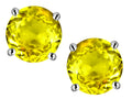 Star K™ Round 7mm Simulated Yellow Sapphire Earrings Studs