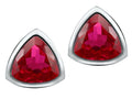 Star K™ 7mm Trillion Cut Created Ruby Earrings Studs