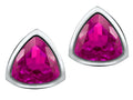 Star K™ 7mm Trillion Cut Created Pink Sapphire Earrings Studs