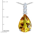 Star K™ Large 14x10mm Pear Shape Simulated Citrine Pendant Necklace