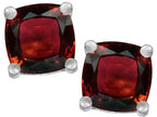 Star K™ Cushion-Cut 7mm Simulated Garnet Earrings Studs