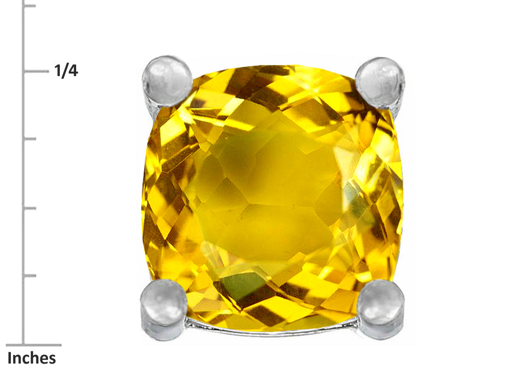 Star K™ Cushion-Cut 7mm Simulated Citrine Earrings Studs