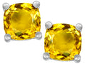 Star K™ Cushion-Cut 7mm Simulated Citrine Earrings Studs