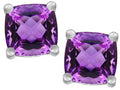 Star K™ Cushion-Cut 7mm Simulated Amethyst Earrings Studs