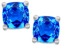 Star K™ Cushion-Cut 7mm Simulated Blue Topaz Earrings Studs