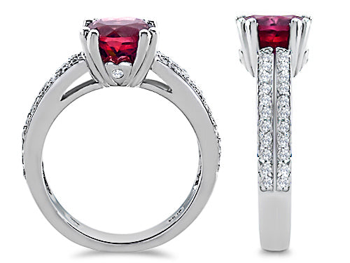 Star K Round 7mm Created Ruby Wedding Ring