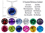 Switch-It Gems™ Round 10mm Simulated Sapphire Pendant Necklace Total of 12 Interchangeable Simulated Stones