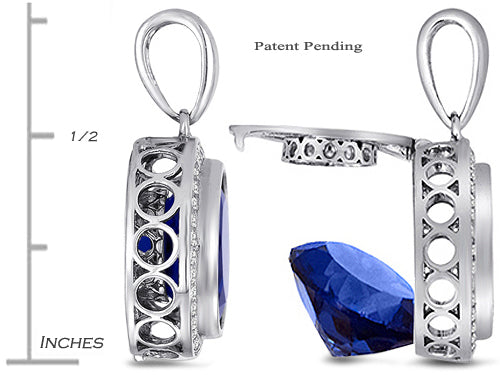 Switch-It Gems™ Round 10mm Simulated Sapphire Pendant Necklace Total of 12 Interchangeable Simulated Stones