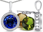 Switch-It Gems™ Round 10mm Simulated Sapphire Pendant Necklace Total of 12 Interchangeable Simulated Stones