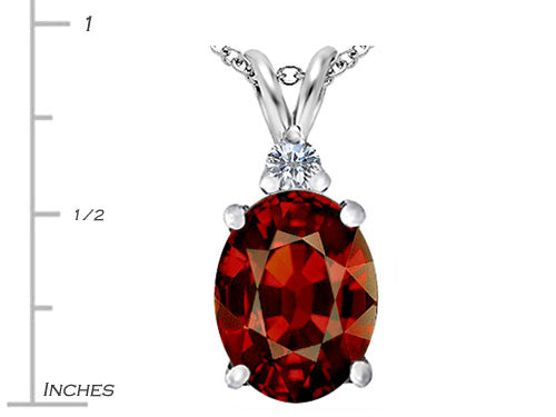 Star K™ Large 14x10mm Oval Simulated Garnet Pendant Necklace