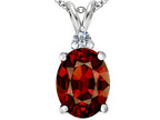 Star K™ Large 14x10mm Oval Simulated Garnet Pendant Necklace