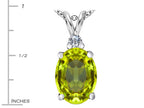 Star K™ Large 14x10mm Oval Simulated Peridot and Cubic Zirconia Pendant Necklace