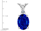 Star K™ Large 14x10mm Oval Simulated Sapphire Pendant Necklace