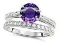 Star K Round 7mm Simulated Amethyst Wedding Ring