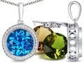 Switch-It Gems™ Round 10mm Simulated Blue Topaz Pendant Necklace Total of 12 Interchangeable Simulated Birth Months