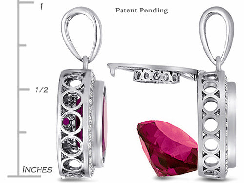 Switch-It Gems™ Round 12mm Simulated Ruby Halo Pendant Necklace 12 Interchangeable Simulated Birth Months