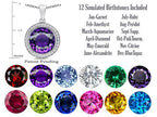 Switch-It Gems™ Round 12mm Simulated Amethyst Halo Pendant Necklace12 Interchangeable Simulated Birth Months