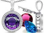 Switch-It Gems™ Round 12mm Simulated Amethyst Halo Pendant Necklace12 Interchangeable Simulated Birth Months