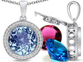 Switch-It Gems™ Round 12mm Simulated Aquamarine Halo Pendant Necklace12 Interchangeable Simulated Birth Months