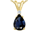 Tommaso Design™ Pear Shape 8x6mm Genuine Sapphire Pendant Necklace
