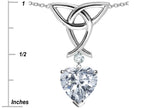 Star K™ Love Knot Pendant Necklace with 8mm Heart Shape White Topaz