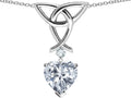 Star K™ Love Knot Pendant Necklace with 8mm Heart Shape White Topaz