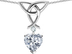 Star K™ Love Knot Pendant Necklace with 8mm Heart Shape White Topaz