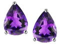 Star K™ Pear Shape 9x7mm Simulated Amethyst Earrings Studs
