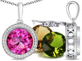 Switch-It Gems™ Interchangeable Simulated Pink Tourmaline Pendant Necklace Set with 12 Round 10mm Simulated Birth Months