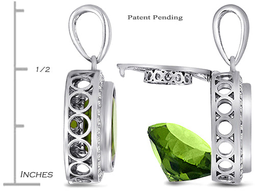Switch-It Gems™ Interchangeable Simulated Peridot Pendant Necklace Set with 12 Round 10mm Simulated Birth Months Include
