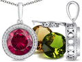 Switch-It Gems™ Interchangeable Simulated Ruby Pendant Necklace Set with 12 Round 10mm Simulated Birth Months Included