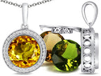 Switch-It Gems™ Interchangeable Simulated Citrine Pendant Necklace Set with 12 Round 10mm Simulated Birth Months Include