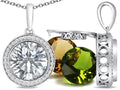 Switch-It Gems™ Interchangeable Simulated White Topaz Pendant Necklace Set with 12 Round 10mm Simulated Birth Months Inc