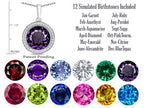 Switch-It Gems™ Interchangeable Simulated Alexandrite Pendant Necklace Set with 12 Round 10mm Simulated Birth Months Inc