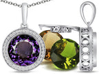 Switch-It Gems™ Interchangeable Simulated Alexandrite Pendant Necklace Set with 12 Round 10mm Simulated Birth Months Inc