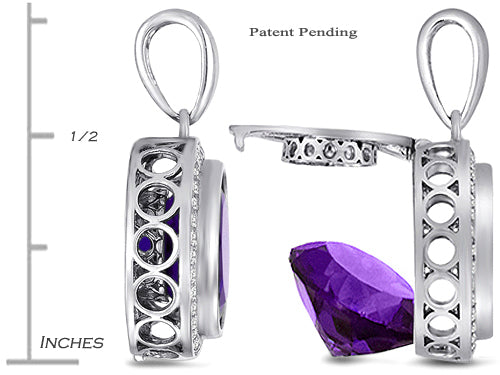 Switch-It Gems™ Interchangeable Simulated Amethyst Pendant Necklace Set with 12 Round 10mm Simulated Birth Months Includ