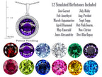 Switch-It Gems™ Interchangeable Simulated Amethyst Pendant Necklace Set with 12 Round 10mm Simulated Birth Months Includ