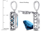 Switch-It Gems™ Interchangeable Simulated Blue Topaz Halo Pendant Necklace Set Round 12mm Simulated Birth Months Incl
