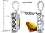 Switch-It Gems™ Interchangeable Simulated Citrine Halo Pendant Necklace Set Round 12mm Simulated Birth Months Include