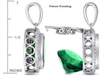 Switch-It Gems™ Interchangeable Simulated Emerald Halo Pendant Necklace Set Round 12mm Simulated Birth Months Include