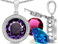 Switch-It Gems™ Interchangeable Simulated Alexandrite Halo Pendant Necklace 12 Round 12mm Simulated Birth Months Inc