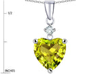 Star K™ 8mm Heart Shape Simulated Peridot and Cubic Zirconia Pendant Necklace